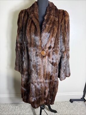 Vintage Brown Mink Fur Coat - Rich Chocolate Tone